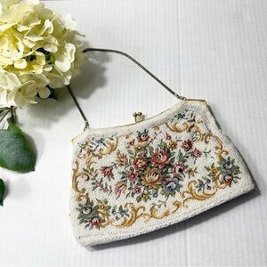 Rare Vintage Ed B. Robinson Micro Bead Embroidered Handbag